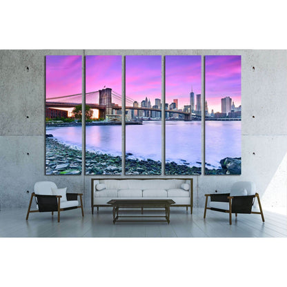 View of New York City at dusk №2987 Ready to Hang Canvas PrintCanvas art arrives ready to hang, with hanging accessories included and no additional framing required. Every canvas print is hand-crafted, made on-demand at our workshop and expertly stretched