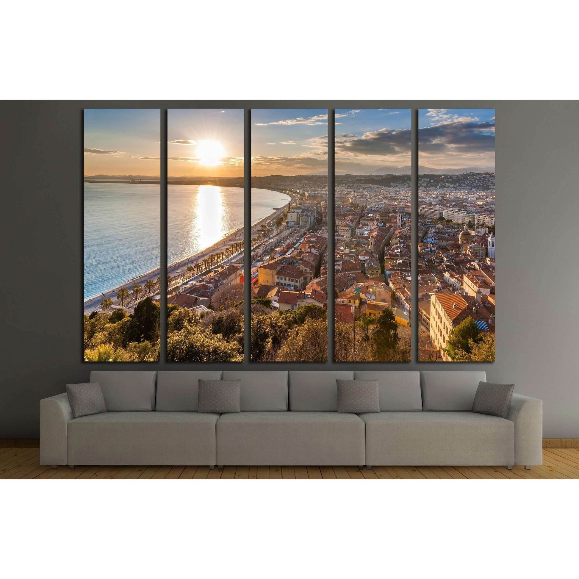 View of Nice city - Cote d'Azur - France №2259 Ready to Hang Canvas PrintCanvas art arrives ready to hang, with hanging accessories included and no additional framing required. Every canvas print is hand-crafted, made on-demand at our workshop and expertl