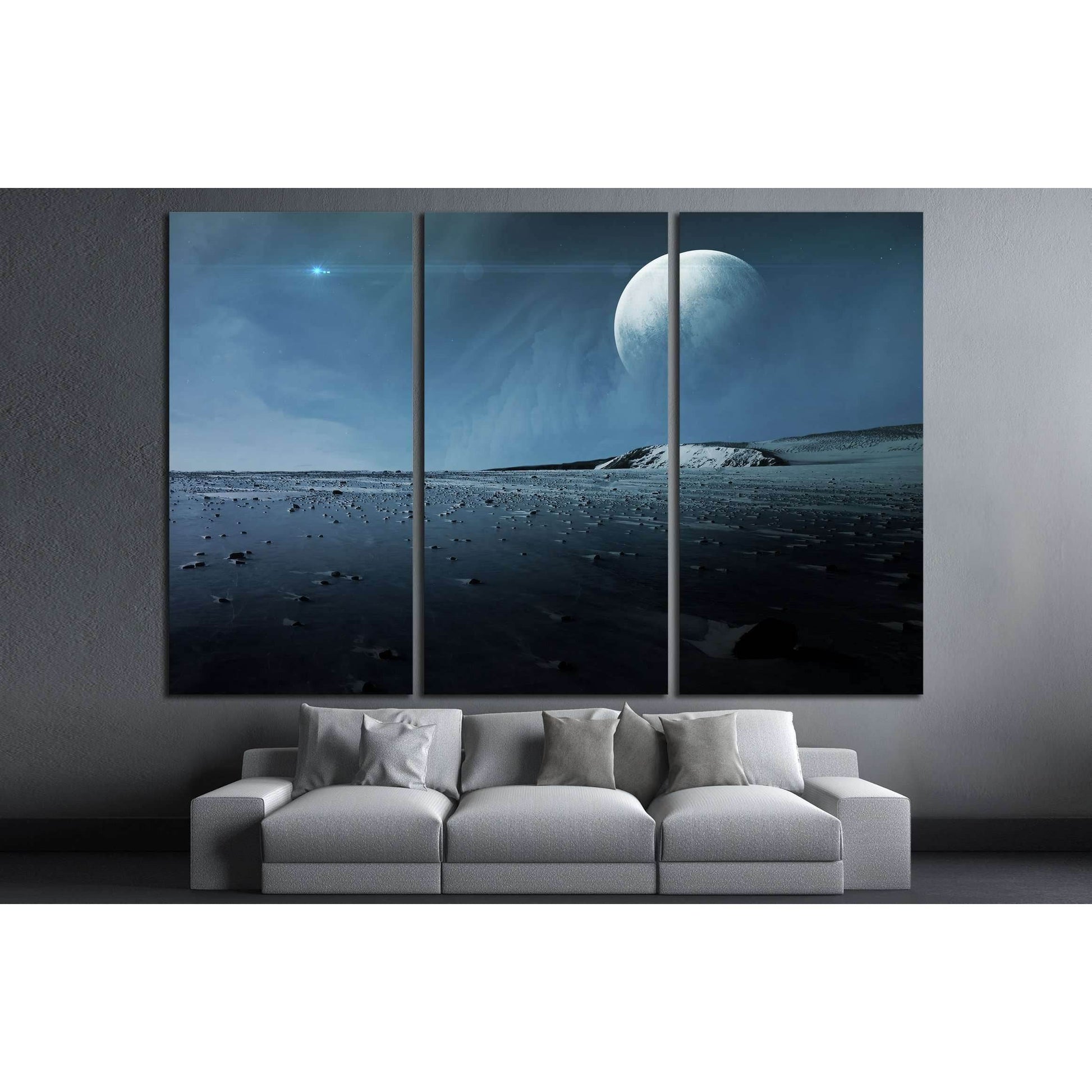 View of Pluto from Charon. Elements of this image furnished by NASA №2435 Ready to Hang Canvas PrintCanvas art arrives ready to hang, with hanging accessories included and no additional framing required. Every canvas print is hand-crafted, made on-demand