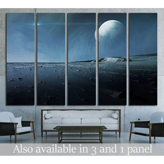 View of Pluto from Charon. Elements of this image furnished by NASA №2435 Ready to Hang Canvas PrintCanvas art arrives ready to hang, with hanging accessories included and no additional framing required. Every canvas print is hand-crafted, made on-demand