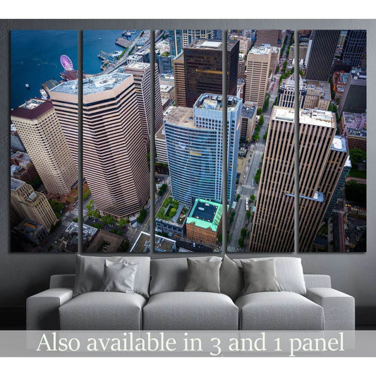 View of skyscrapers in downtown, in Seattle, Washington №1362 Ready to Hang Canvas PrintCanvas art arrives ready to hang, with hanging accessories included and no additional framing required. Every canvas print is hand-crafted, made on-demand at our works