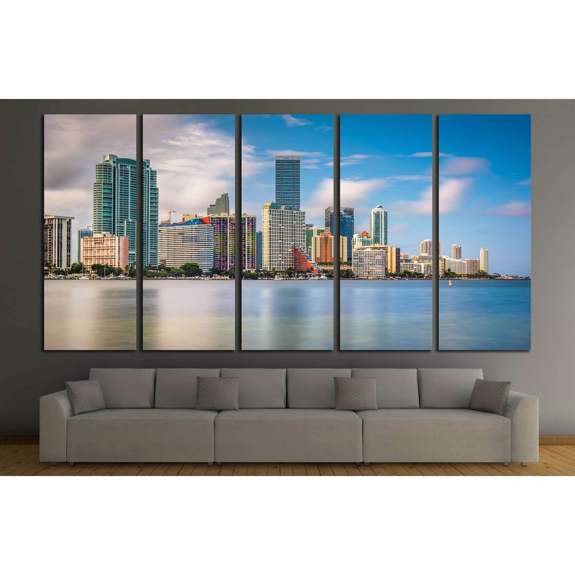 View of the Miami Skyline from Virginia Key, Miami, Florida №1686 Ready to Hang Canvas PrintCanvas art arrives ready to hang, with hanging accessories included and no additional framing required. Every canvas print is hand-crafted, made on-demand at our w