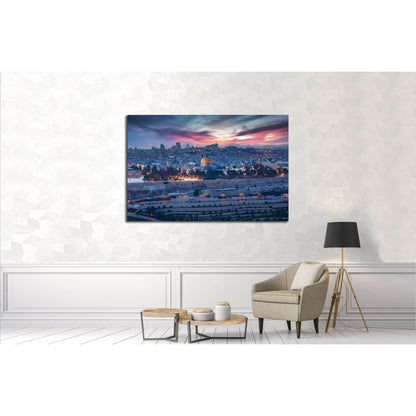 View to Jerusalem old city. Israel №3037 Ready to Hang Canvas PrintCanvas art arrives ready to hang, with hanging accessories included and no additional framing required. Every canvas print is hand-crafted, made on-demand at our workshop and expertly stre