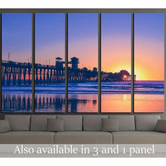 Vintage beach photo of pier at sunset in California №1777 Ready to Hang Canvas PrintCanvas art arrives ready to hang, with hanging accessories included and no additional framing required. Every canvas print is hand-crafted, made on-demand at our workshop