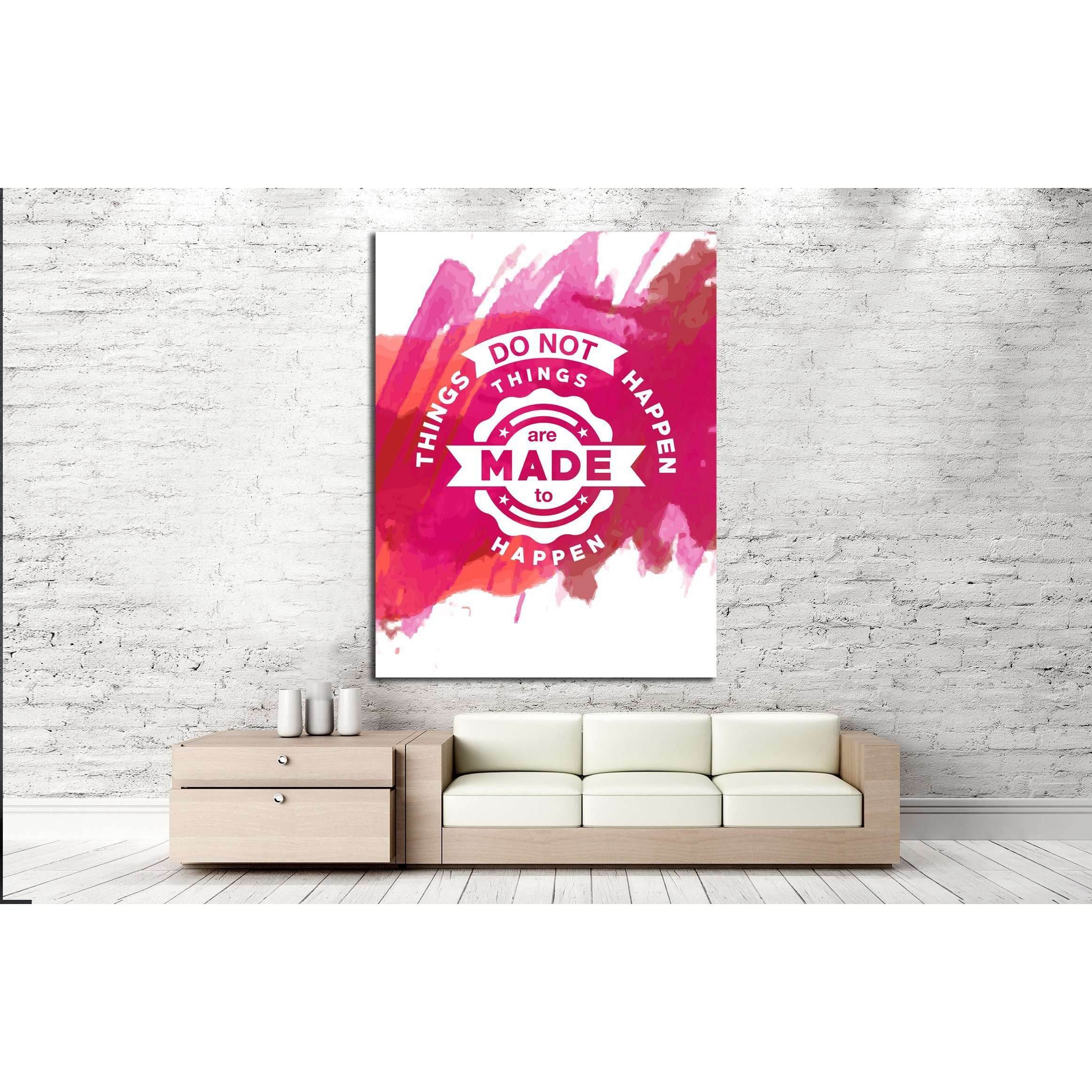Vintage canvas with motivation quote on red pink abstract watercolor background №4560 Ready to Hang Canvas PrintCanvas art arrives ready to hang, with hanging accessories included and no additional framing required. Every canvas print is hand-crafted, mad