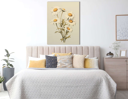 Vintage Daisy Botanical Illustration - Canvas Print - Artoholica Ready to Hang Canvas Print