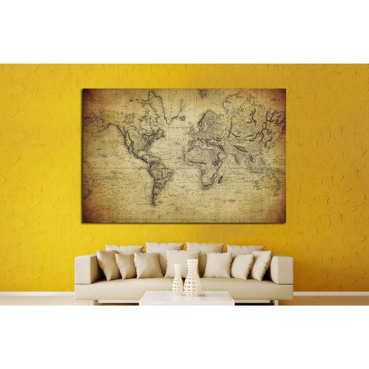 vintage map of the world №1324 Ready to Hang Canvas PrintCanvas art arrives ready to hang, with hanging accessories included and no additional framing required. Every canvas print is hand-crafted, made on-demand at our workshop and expertly stretched arou