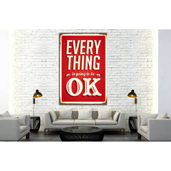 Vintage metal sign - Everything is going to be ok №4564 Ready to Hang Canvas PrintCanvas art arrives ready to hang, with hanging accessories included and no additional framing required. Every canvas print is hand-crafted, made on-demand at our workshop an