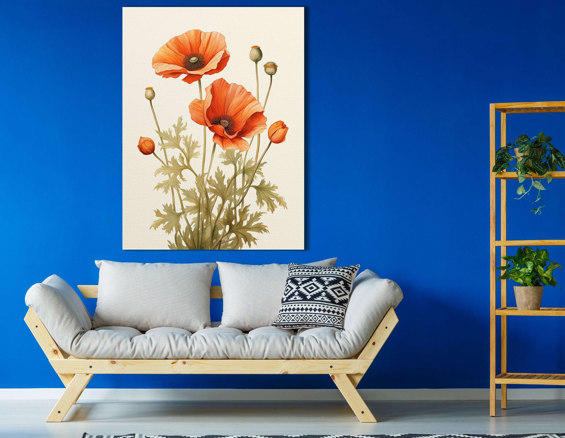 Vintage Poppy Botanical Illustration - Canvas Print - Artoholica Ready to Hang Canvas Print