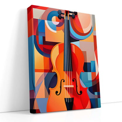 Violin in Geometric Abstraction - Canvas Print - Artoholica Ready to Hang Canvas Print