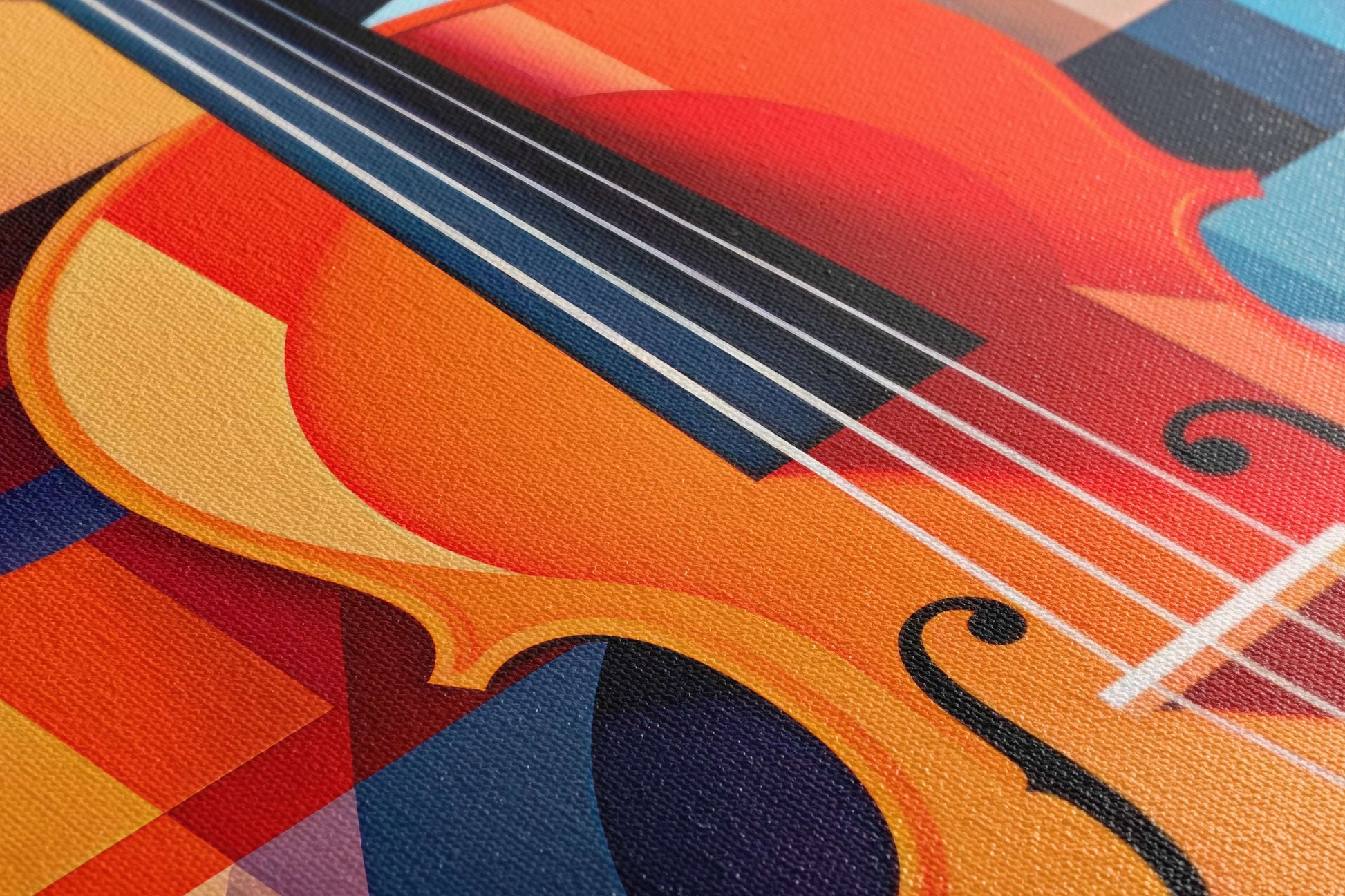 Violin in Geometric Abstraction - Canvas Print - Artoholica Ready to Hang Canvas Print