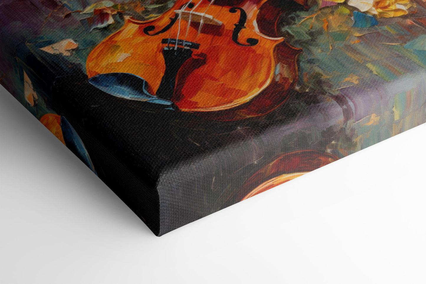 Violin with Floral Impressionism - Canvas Print - Artoholica Ready to Hang Canvas Print