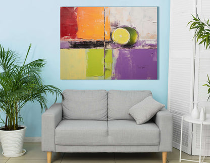 Vivid Lemon Slice in Abstract - Canvas Print - Artoholica Ready to Hang Canvas Print