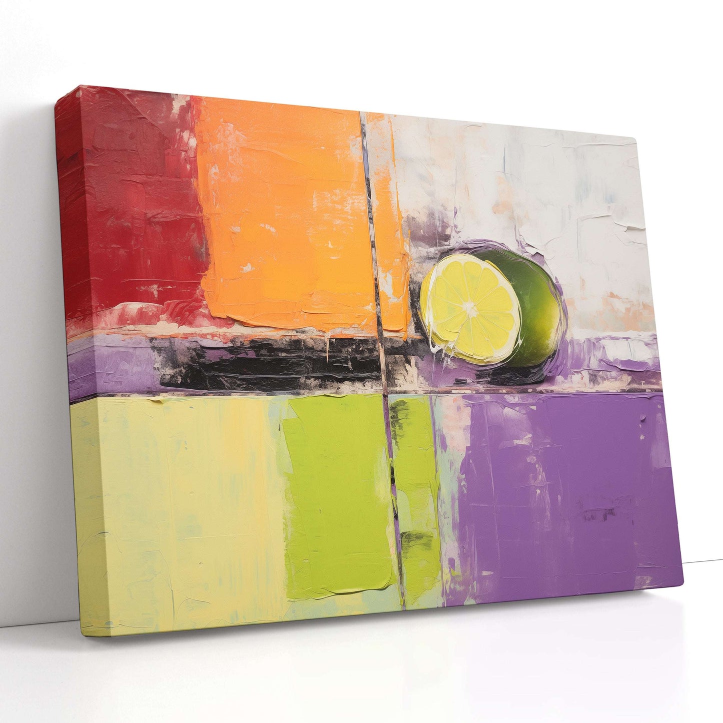 Vivid Lemon Slice in Abstract - Canvas Print - Artoholica Ready to Hang Canvas Print