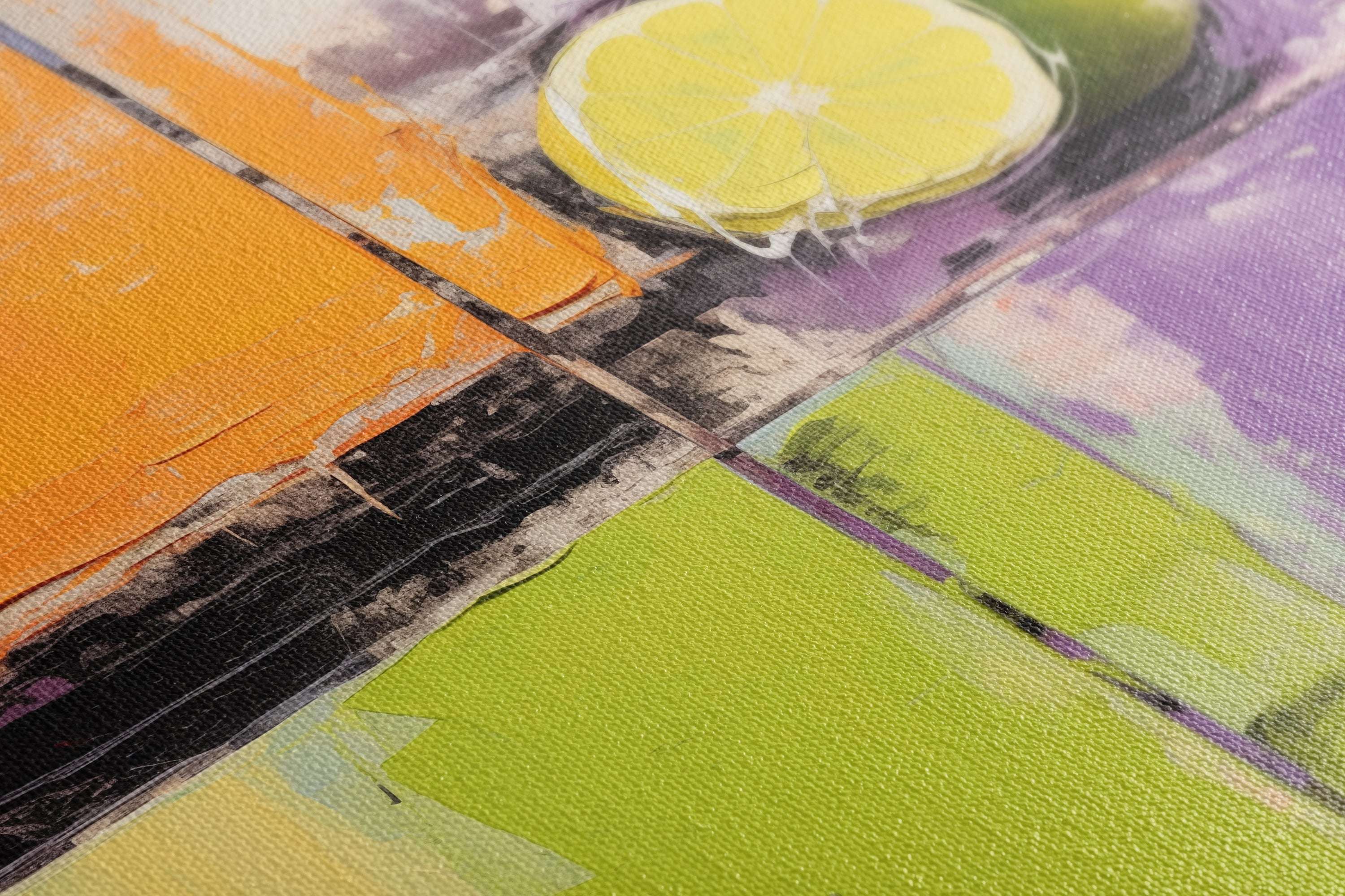 Vivid Lemon Slice in Abstract - Canvas Print - Artoholica Ready to Hang Canvas Print