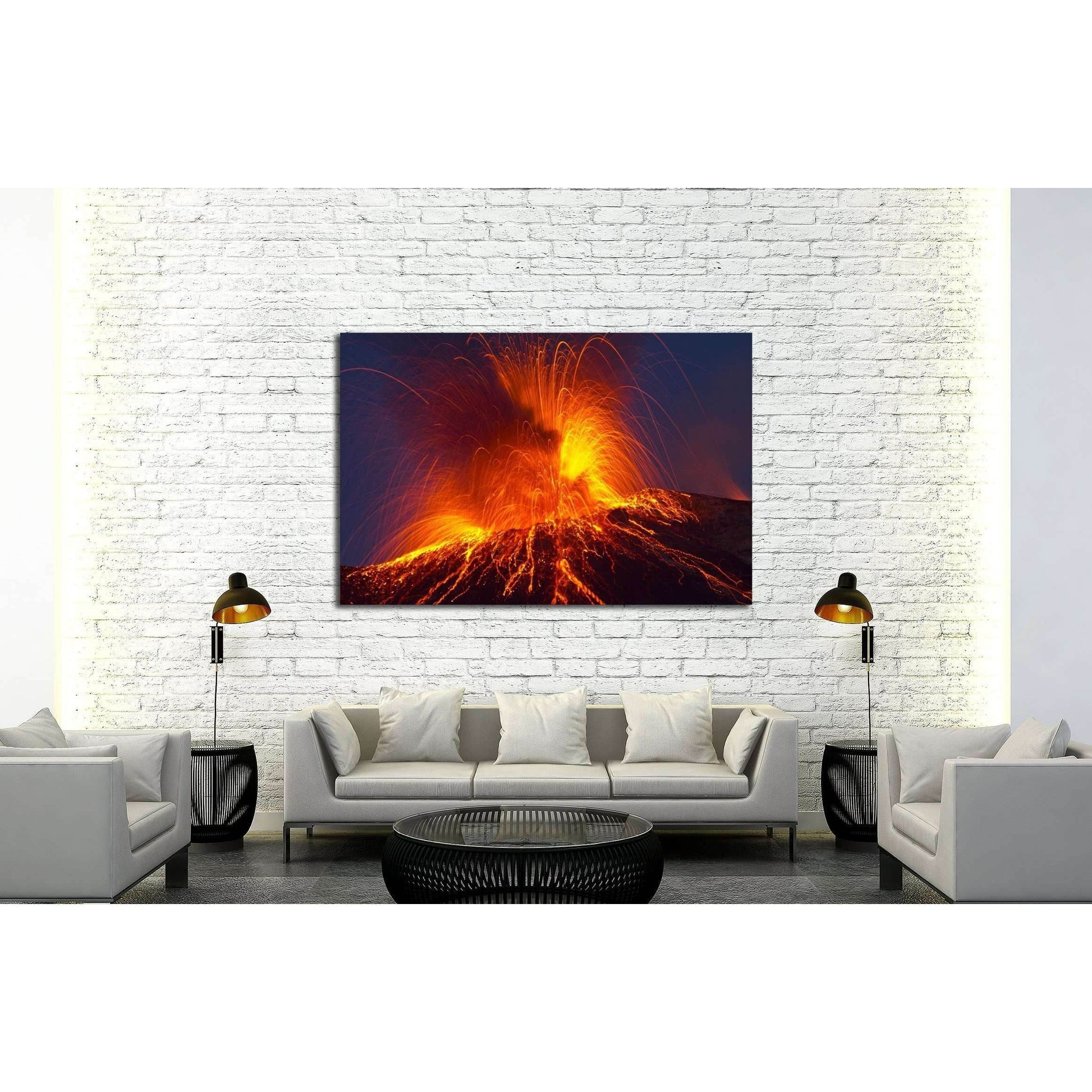 Volcano stromboli with spectacular eruptions №2923 Ready to Hang Canvas PrintCanvas art arrives ready to hang, with hanging accessories included and no additional framing required. Every canvas print is hand-crafted, made on-demand at our workshop and exp