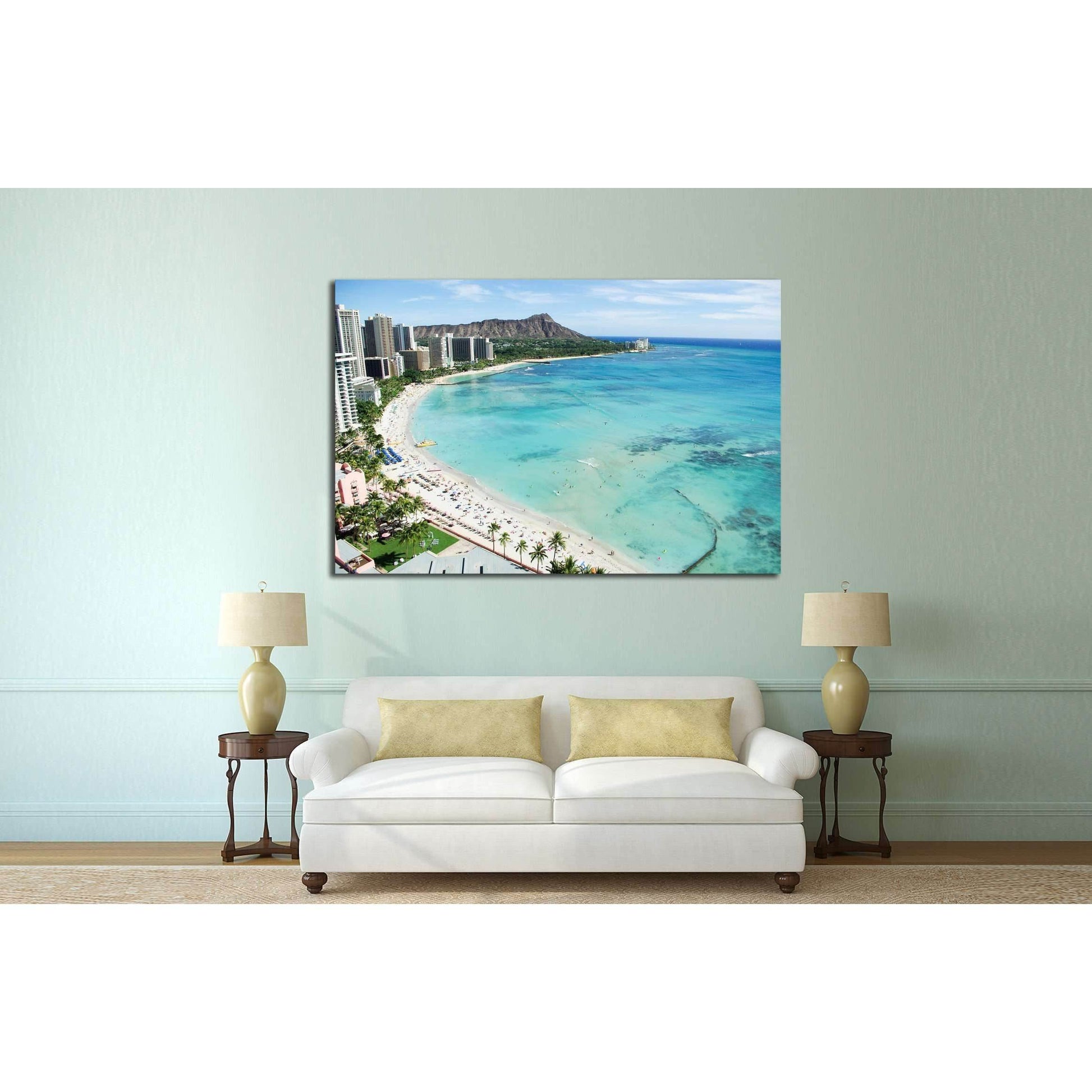 Waikiki Beach and Diamond Head, Honolulu, Oahu Island, Hawaii №2310 Ready to Hang Canvas PrintCanvas art arrives ready to hang, with hanging accessories included and no additional framing required. Every canvas print is hand-crafted, made on-demand at our