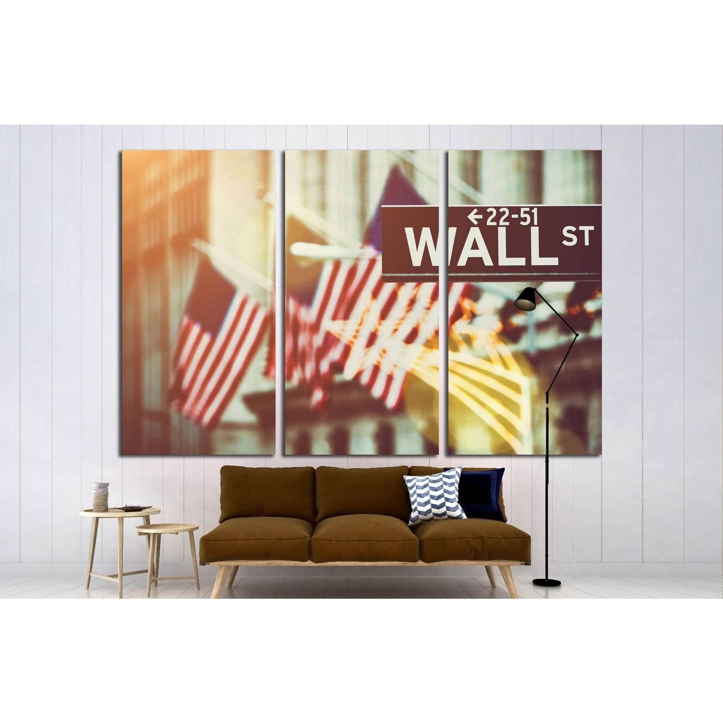 Wall street sign in New York with New York Stock Exchange №1779 Ready to Hang Canvas PrintCanvas art arrives ready to hang, with hanging accessories included and no additional framing required. Every canvas print is hand-crafted, made on-demand at our wor