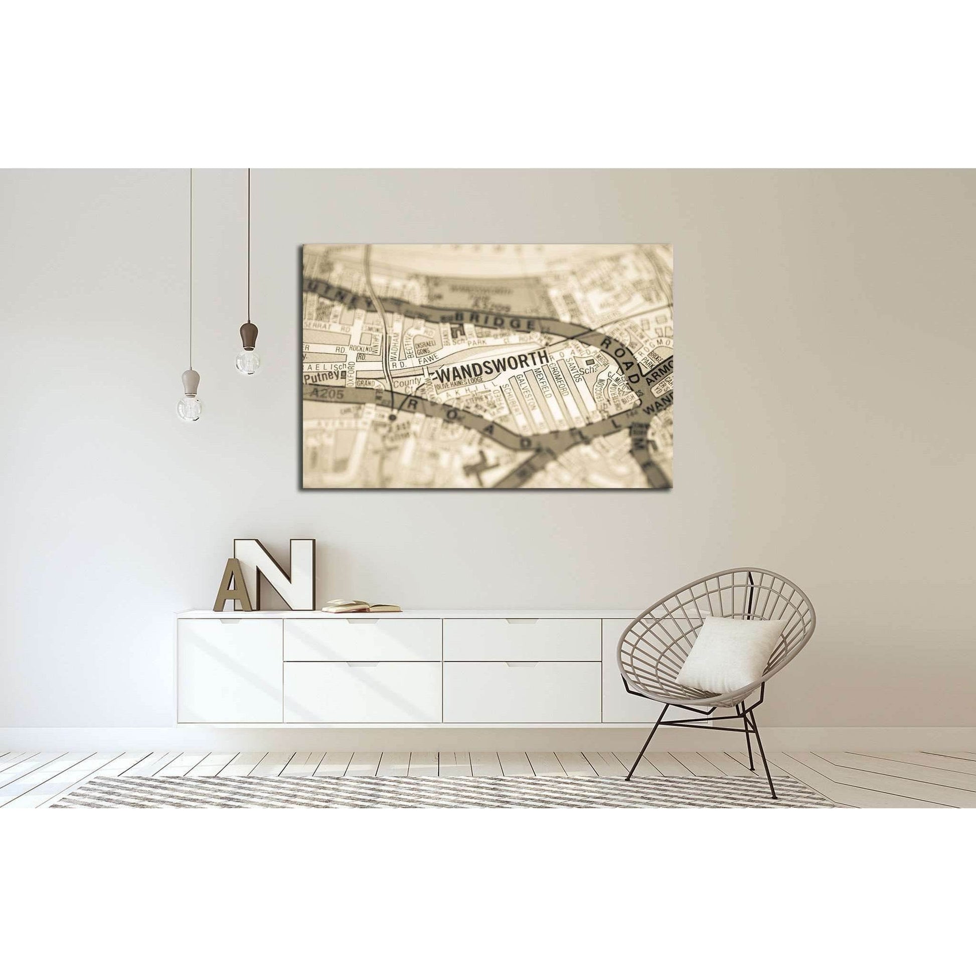 Wandsworth. London, UK map №1573 Ready to Hang Canvas PrintCanvas art arrives ready to hang, with hanging accessories included and no additional framing required. Every canvas print is hand-crafted, made on-demand at our workshop and expertly stretched ar