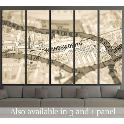 Wandsworth. London, UK map №1573 Ready to Hang Canvas PrintCanvas art arrives ready to hang, with hanging accessories included and no additional framing required. Every canvas print is hand-crafted, made on-demand at our workshop and expertly stretched ar