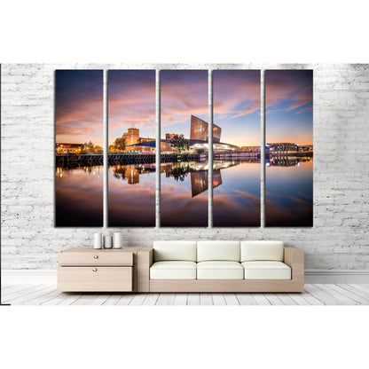 War Museum on the banks of Manchester Canal in Salford Quays, Manchester №3002 Ready to Hang Canvas PrintCanvas art arrives ready to hang, with hanging accessories included and no additional framing required. Every canvas print is hand-crafted, made on-de