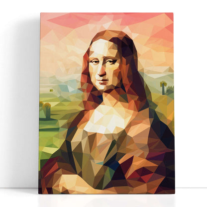 Warm-Hued Geometric Mona Lisa - Canvas Print - Artoholica Ready to Hang Canvas Print