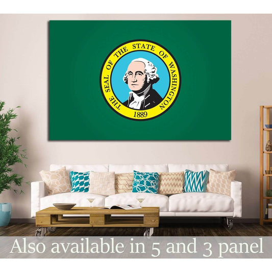 washington Flag №691 Ready to Hang Canvas PrintCanvas art arrives ready to hang, with hanging accessories included and no additional framing required. Every canvas print is hand-crafted, made on-demand at our workshop and expertly stretched around 100% No