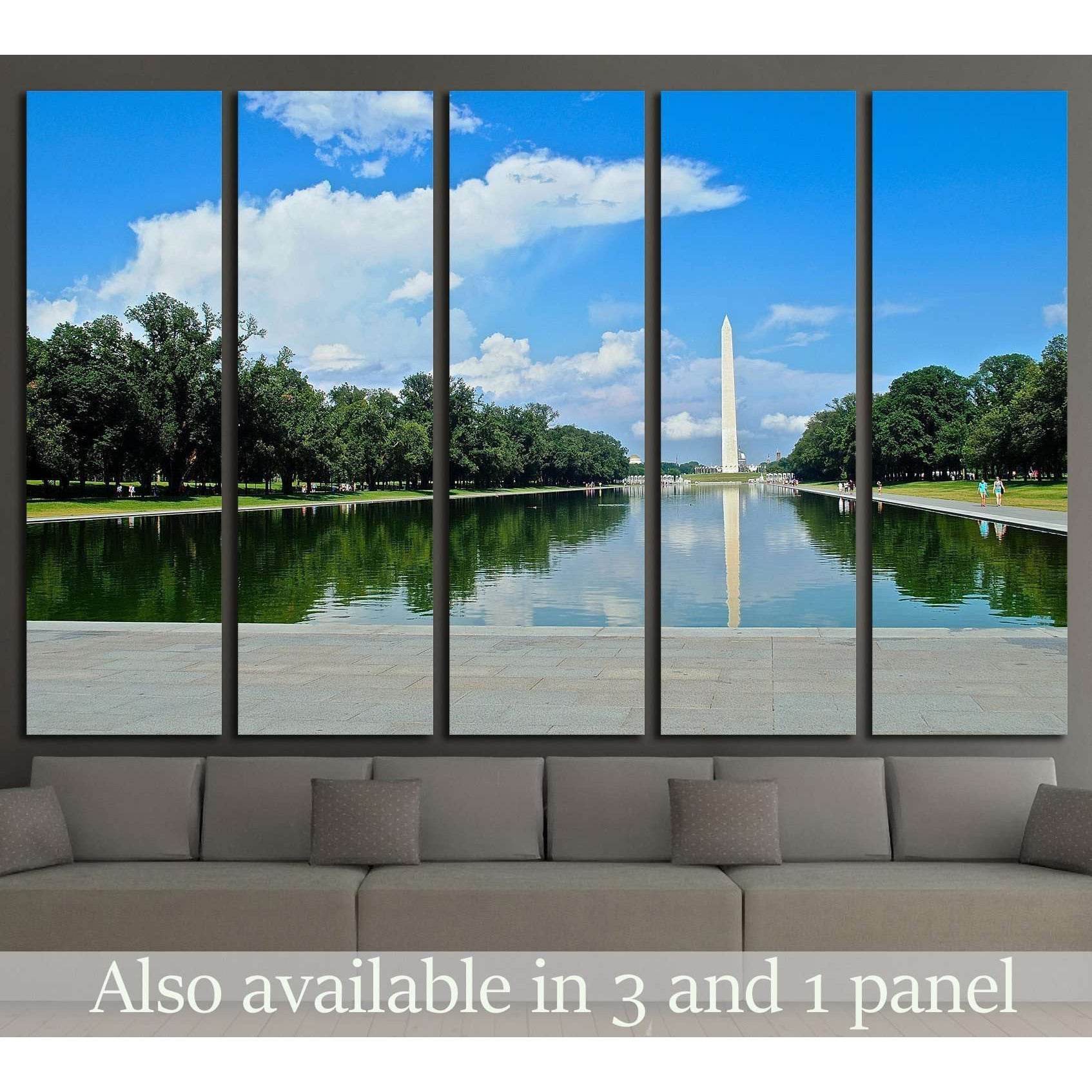 Washington memorial from the pool №2067 Ready to Hang Canvas PrintCanvas art arrives ready to hang, with hanging accessories included and no additional framing required. Every canvas print is hand-crafted, made on-demand at our workshop and expertly stret