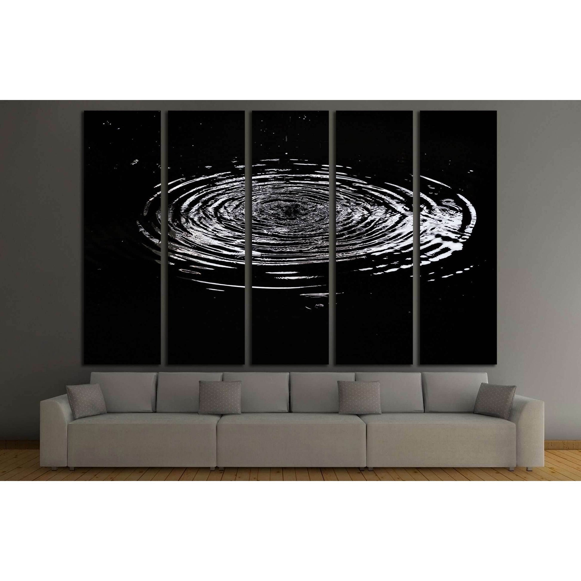 Water ripples from a drop of water in the dark №3015 Ready to Hang Canvas PrintCanvas art arrives ready to hang, with hanging accessories included and no additional framing required. Every canvas print is hand-crafted, made on-demand at our workshop and e