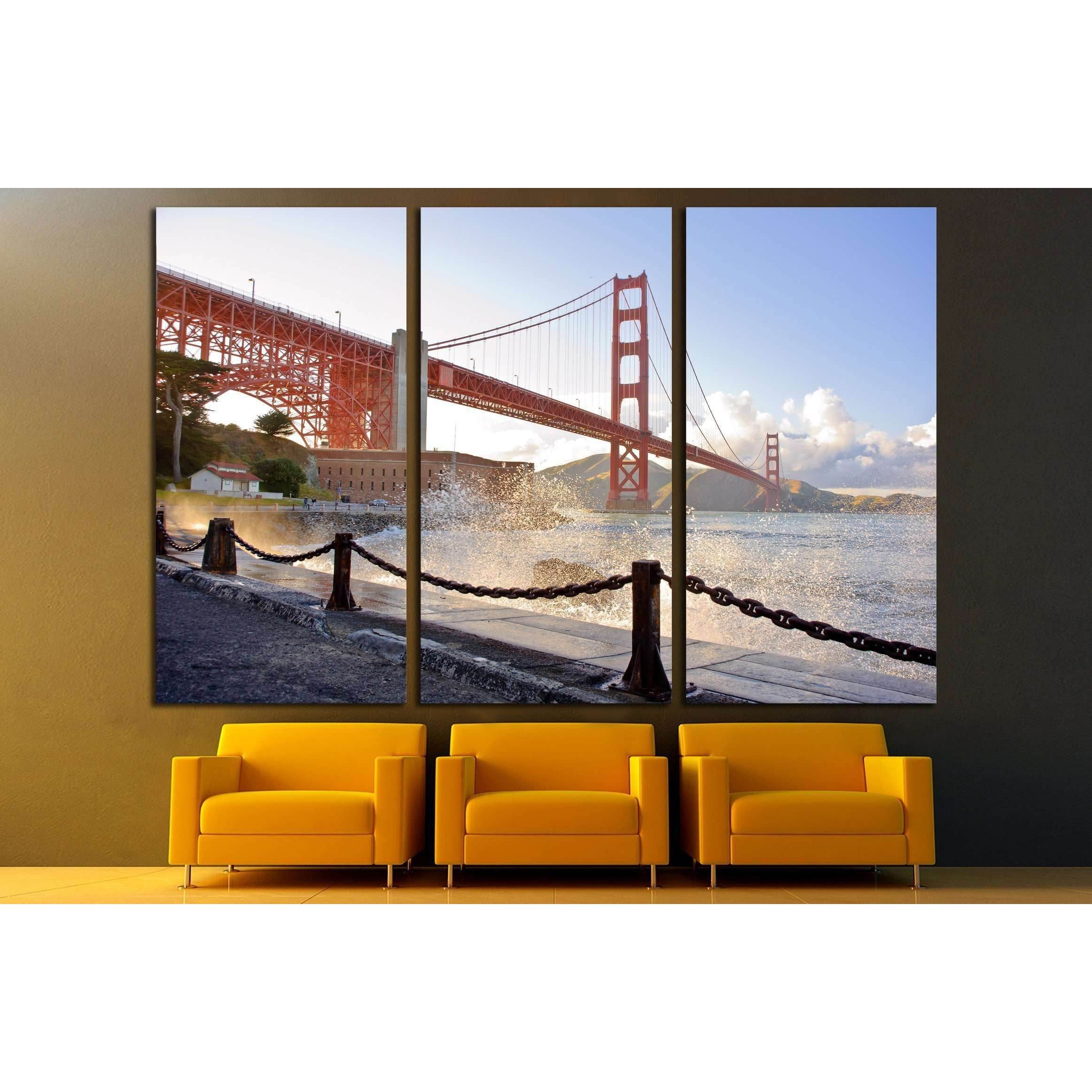 Water splashing at Golden Gate Bridge №2600 Ready to Hang Canvas PrintCanvas art arrives ready to hang, with hanging accessories included and no additional framing required. Every canvas print is hand-crafted, made on-demand at our workshop and expertly s
