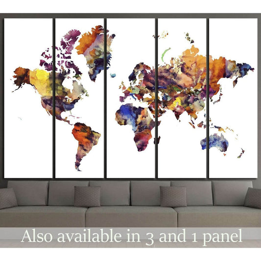 Watercolor World Map №1456 Ready to Hang Canvas PrintCanvas art arrives ready to hang, with hanging accessories included and no additional framing required. Every canvas print is hand-crafted, made on-demand at our workshop and expertly stretched around 1