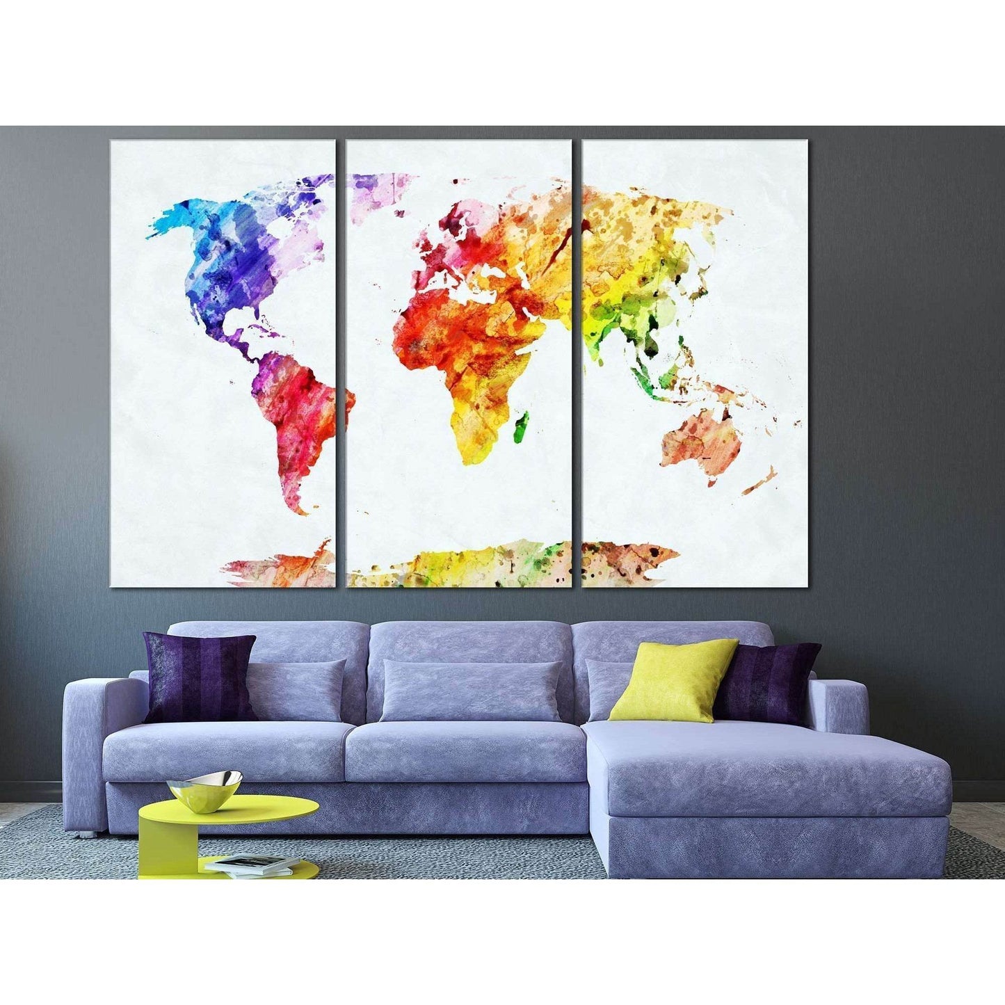 Watercolor World Map №705 Ready to Hang Canvas PrintCanvas art arrives ready to hang, with hanging accessories included and no additional framing required. Every canvas print is hand-crafted, made on-demand at our workshop and expertly stretched around 10