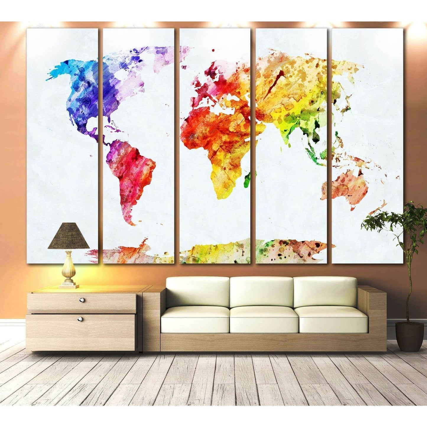 Watercolor World Map №705 Ready to Hang Canvas PrintCanvas art arrives ready to hang, with hanging accessories included and no additional framing required. Every canvas print is hand-crafted, made on-demand at our workshop and expertly stretched around 10