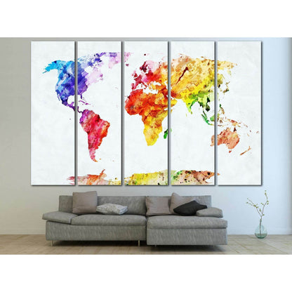 Watercolor World Map №705 Ready to Hang Canvas PrintCanvas art arrives ready to hang, with hanging accessories included and no additional framing required. Every canvas print is hand-crafted, made on-demand at our workshop and expertly stretched around 10