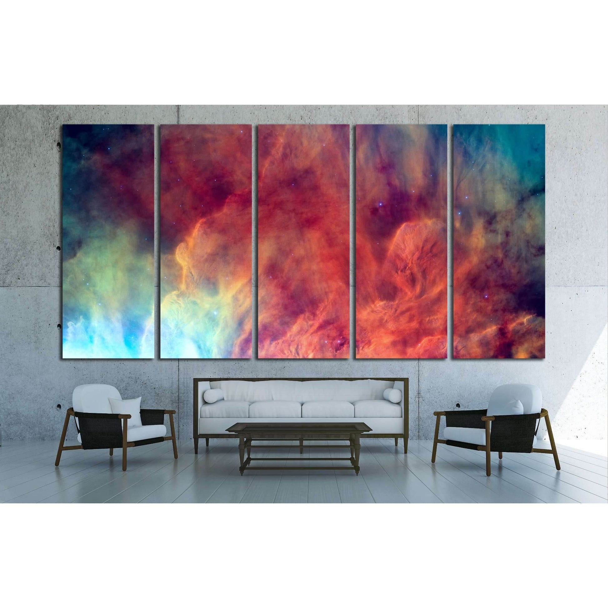 Waves breaking in the stellar Lagoon Nebula or emission nebula Messier №2558 Ready to Hang Canvas PrintCanvas art arrives ready to hang, with hanging accessories included and no additional framing required. Every canvas print is hand-crafted, made on-dema