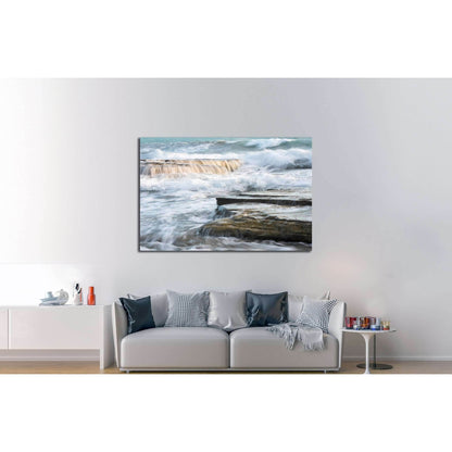 Waves crashing to sea rock plates №3157 Ready to Hang Canvas PrintCanvas art arrives ready to hang, with hanging accessories included and no additional framing required. Every canvas print is hand-crafted, made on-demand at our workshop and expertly stret