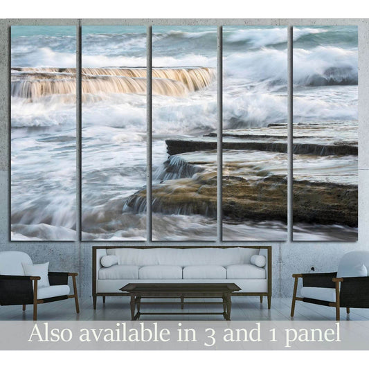 Waves crashing to sea rock plates №3157 Ready to Hang Canvas PrintCanvas art arrives ready to hang, with hanging accessories included and no additional framing required. Every canvas print is hand-crafted, made on-demand at our workshop and expertly stret