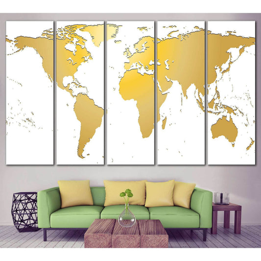 White / Gold World Map №862 Ready to Hang Canvas PrintCanvas art arrives ready to hang, with hanging accessories included and no additional framing required. Every canvas print is hand-crafted, made on-demand at our workshop and expertly stretched around