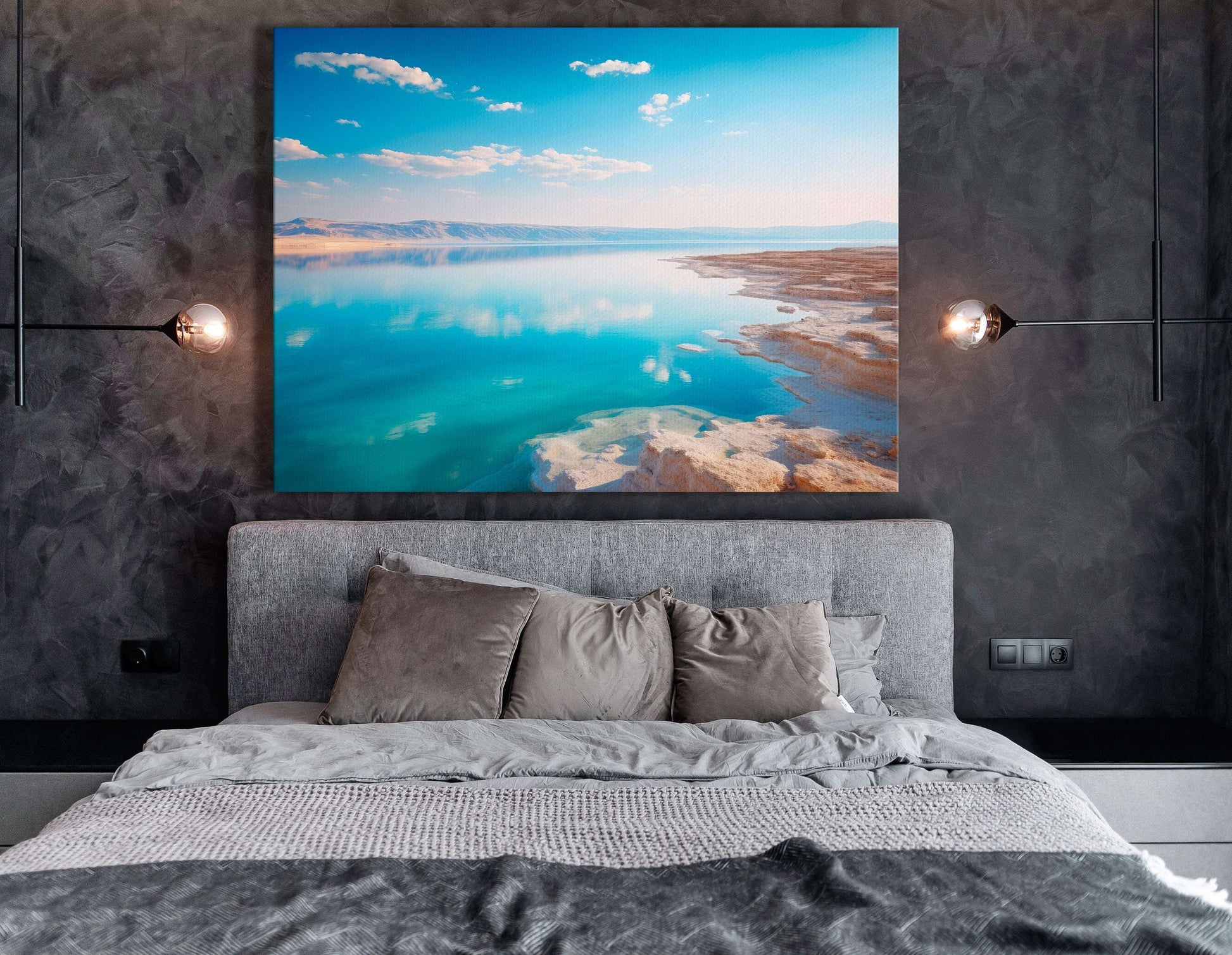 White Waters of Israel's Dead Sea - Canvas Print - Artoholica Ready to Hang Canvas Print