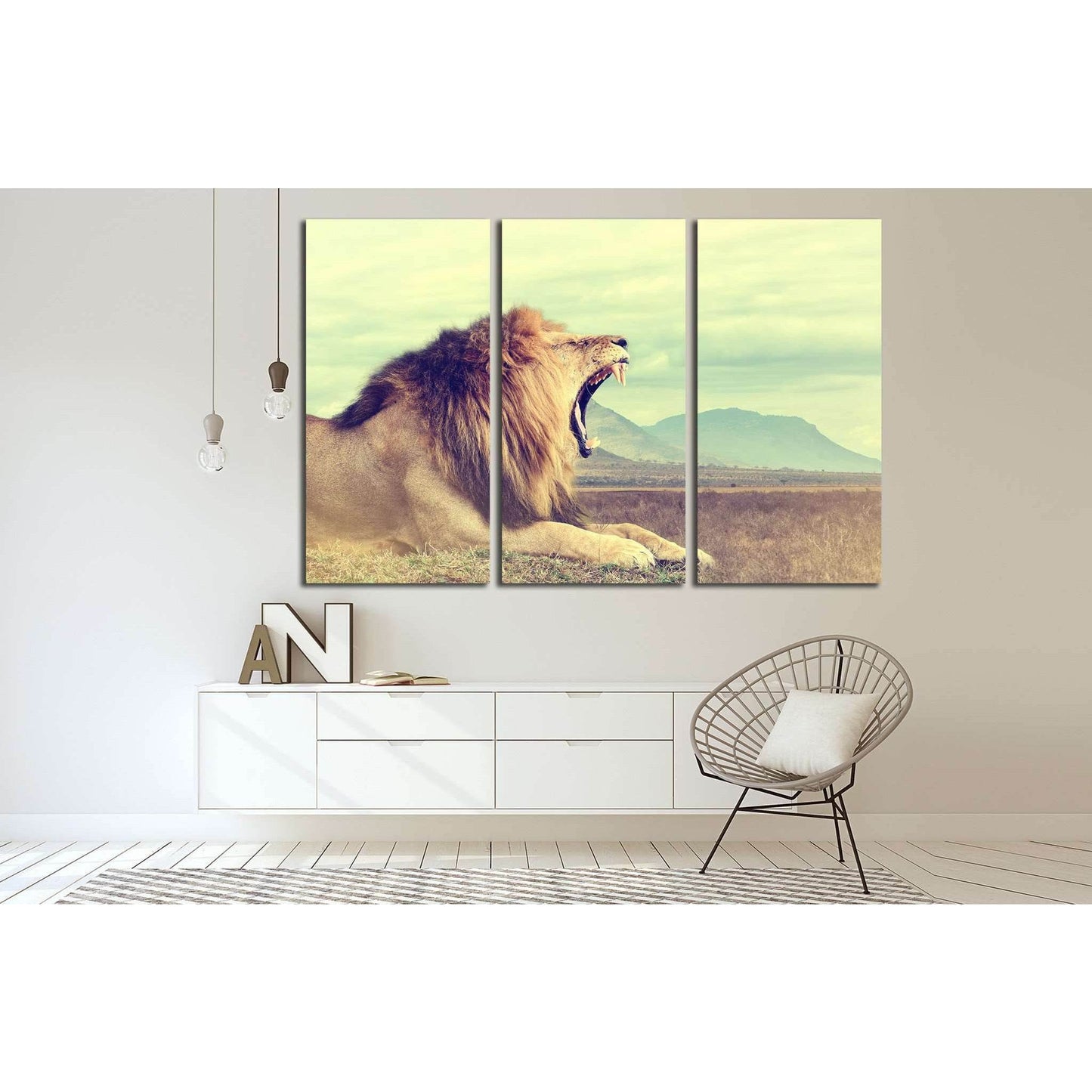 Wild african lion. Vintage effect. National park of Kenya, Africa №1860 Ready to Hang Canvas PrintCanvas art arrives ready to hang, with hanging accessories included and no additional framing required. Every canvas print is hand-crafted, made on-demand at