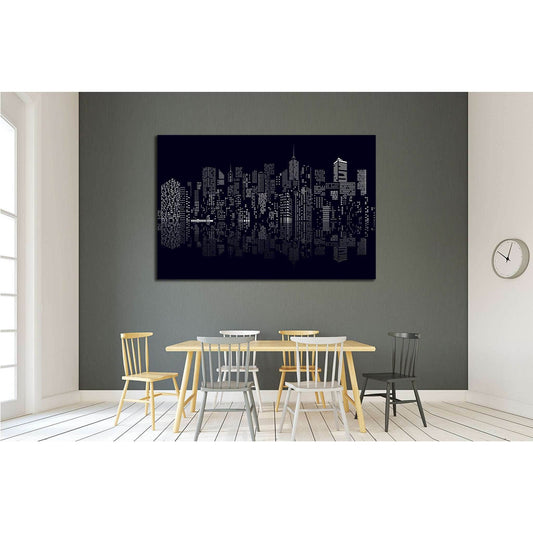 windows on abstract city skylines in black and white №1926 Ready to Hang Canvas PrintCanvas art arrives ready to hang, with hanging accessories included and no additional framing required. Every canvas print is hand-crafted, made on-demand at our workshop