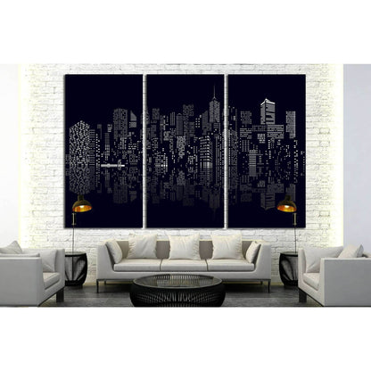 windows on abstract city skylines in black and white №1926 Ready to Hang Canvas PrintCanvas art arrives ready to hang, with hanging accessories included and no additional framing required. Every canvas print is hand-crafted, made on-demand at our workshop