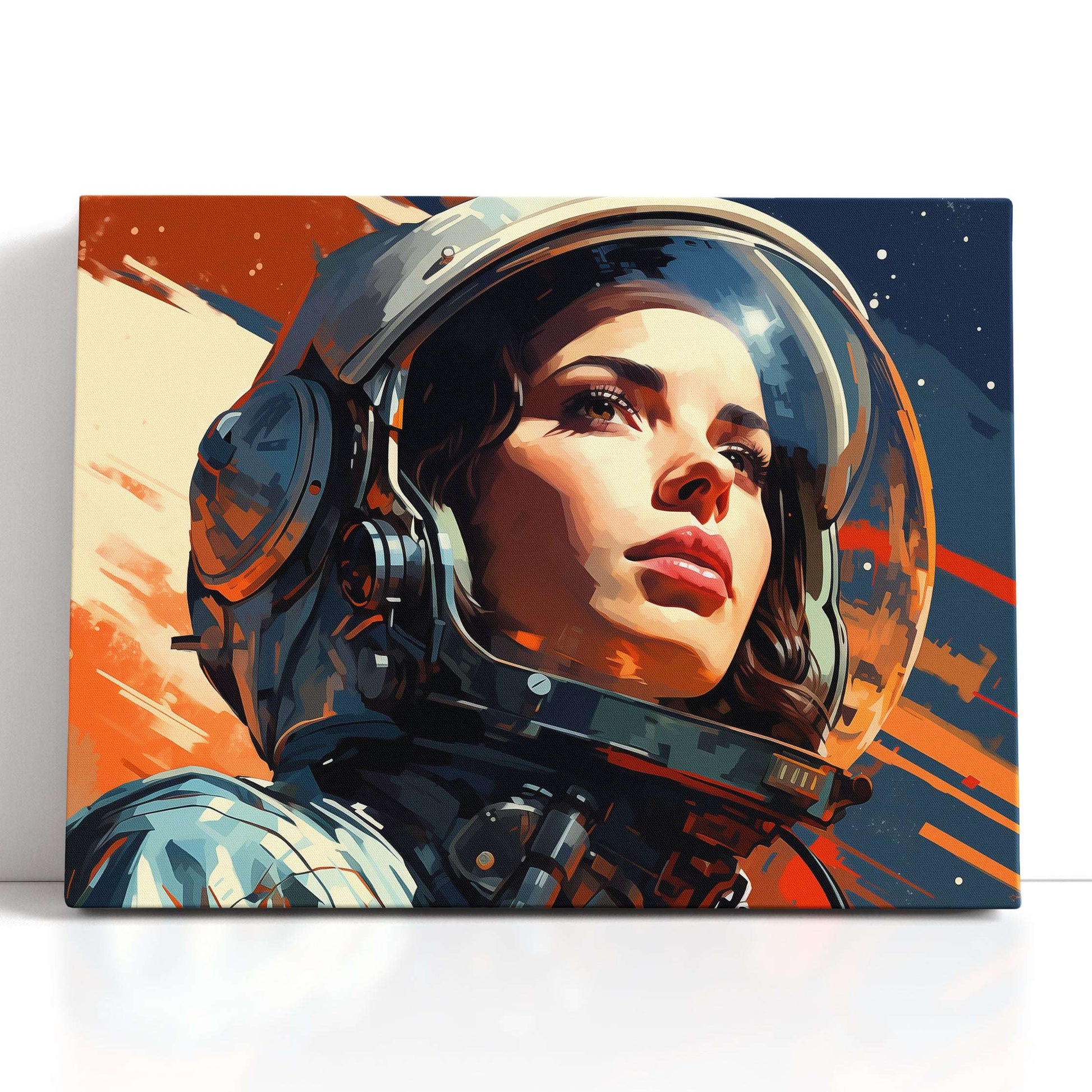 Woman Astronaut Against Starry Sky - Canvas Print - Artoholica Ready to Hang Canvas Print