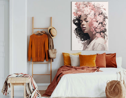 Woman in Cherry Blossoms - Canvas Print - Artoholica Ready to Hang Canvas Print