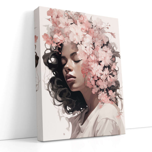 Woman in Cherry Blossoms - Canvas Print - Artoholica Ready to Hang Canvas Print