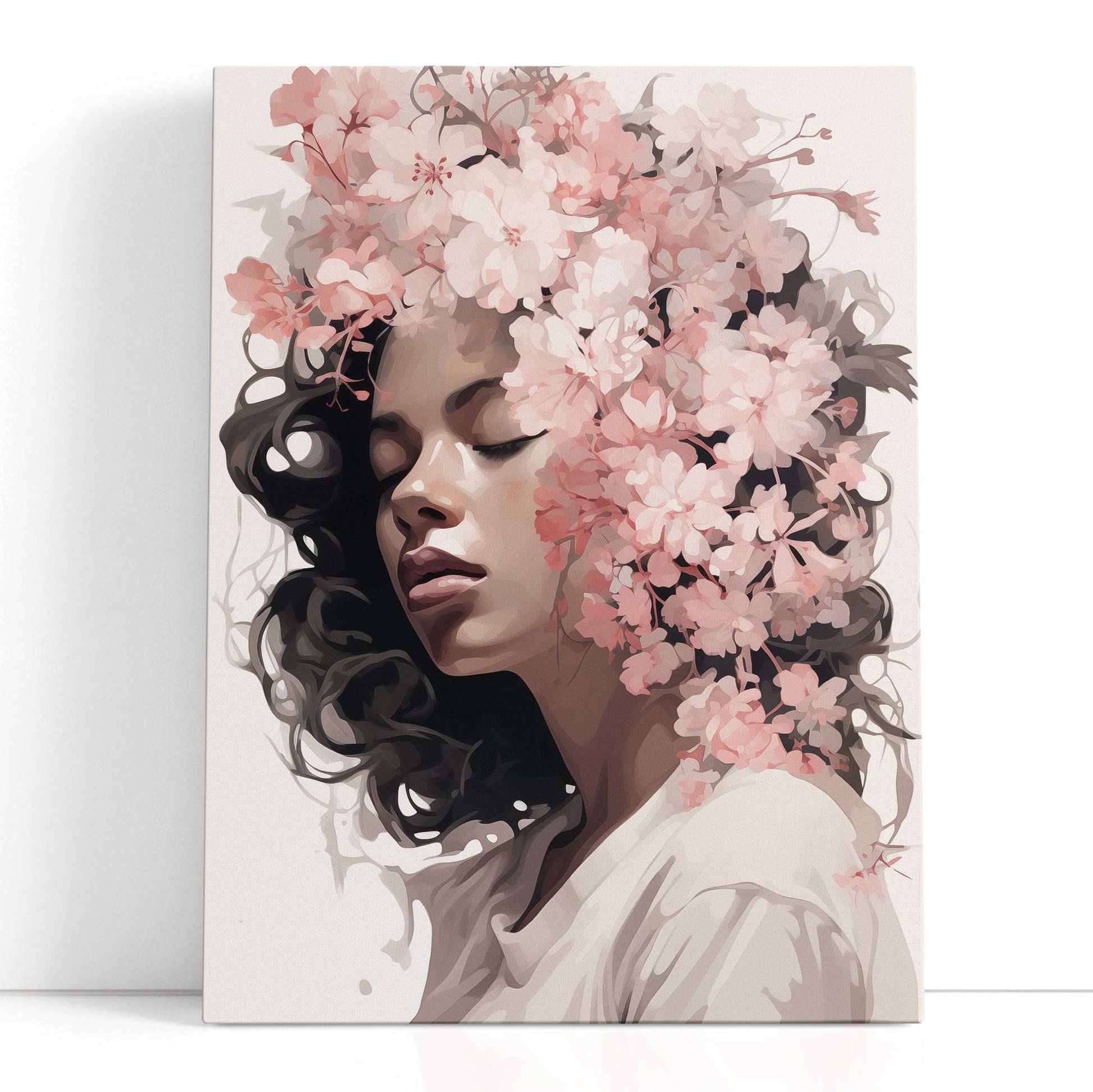 Woman in Cherry Blossoms - Canvas Print - Artoholica Ready to Hang Canvas Print