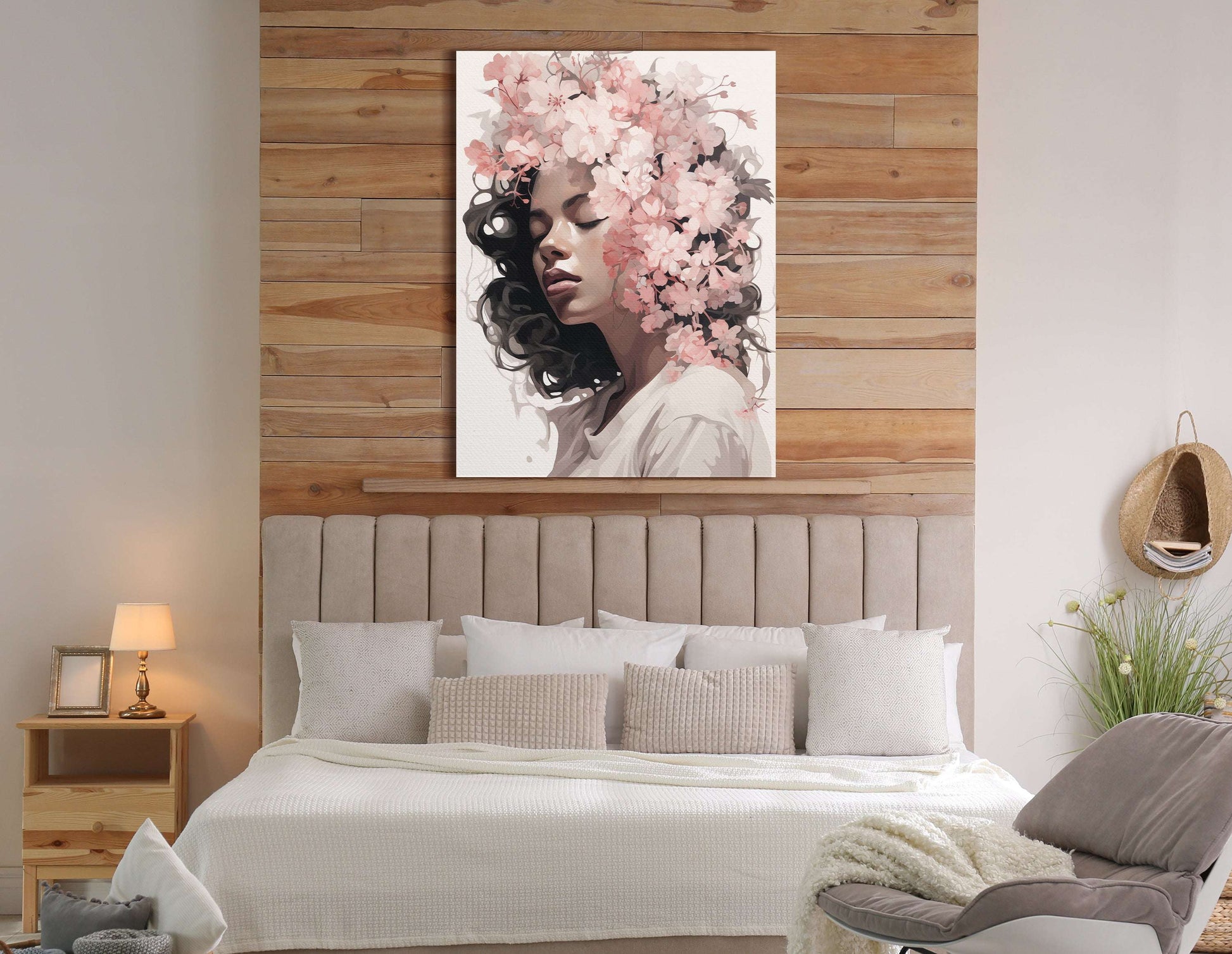 Woman in Cherry Blossoms - Canvas Print - Artoholica Ready to Hang Canvas Print