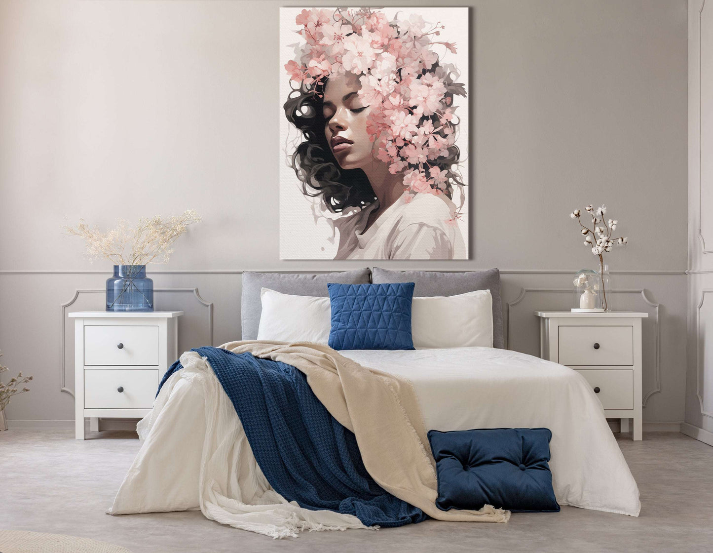 Woman in Cherry Blossoms - Canvas Print - Artoholica Ready to Hang Canvas Print