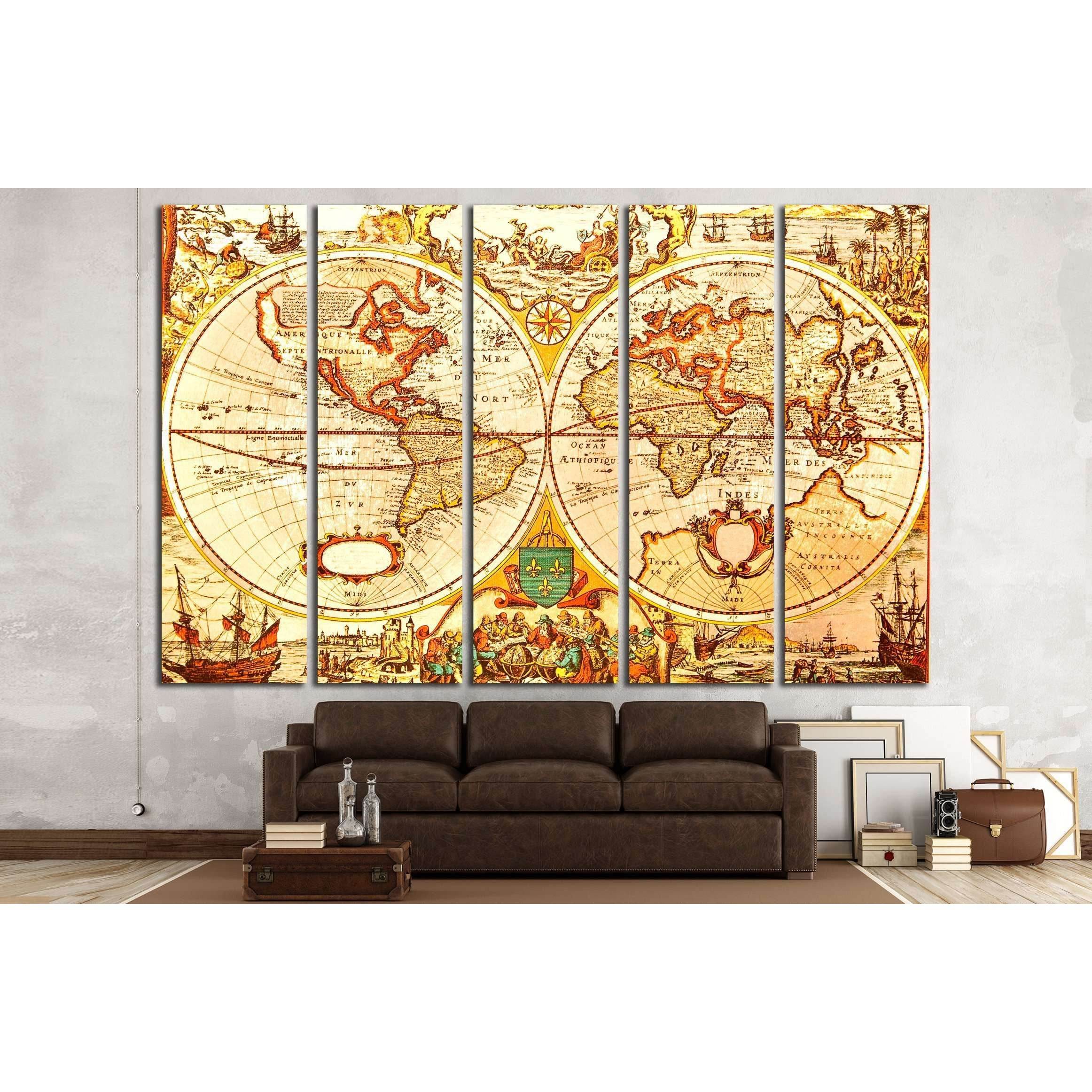 World Antique Map - An antique map of the world №2808 Ready to Hang Canvas PrintCanvas art arrives ready to hang, with hanging accessories included and no additional framing required. Every canvas print is hand-crafted, made on-demand at our workshop and