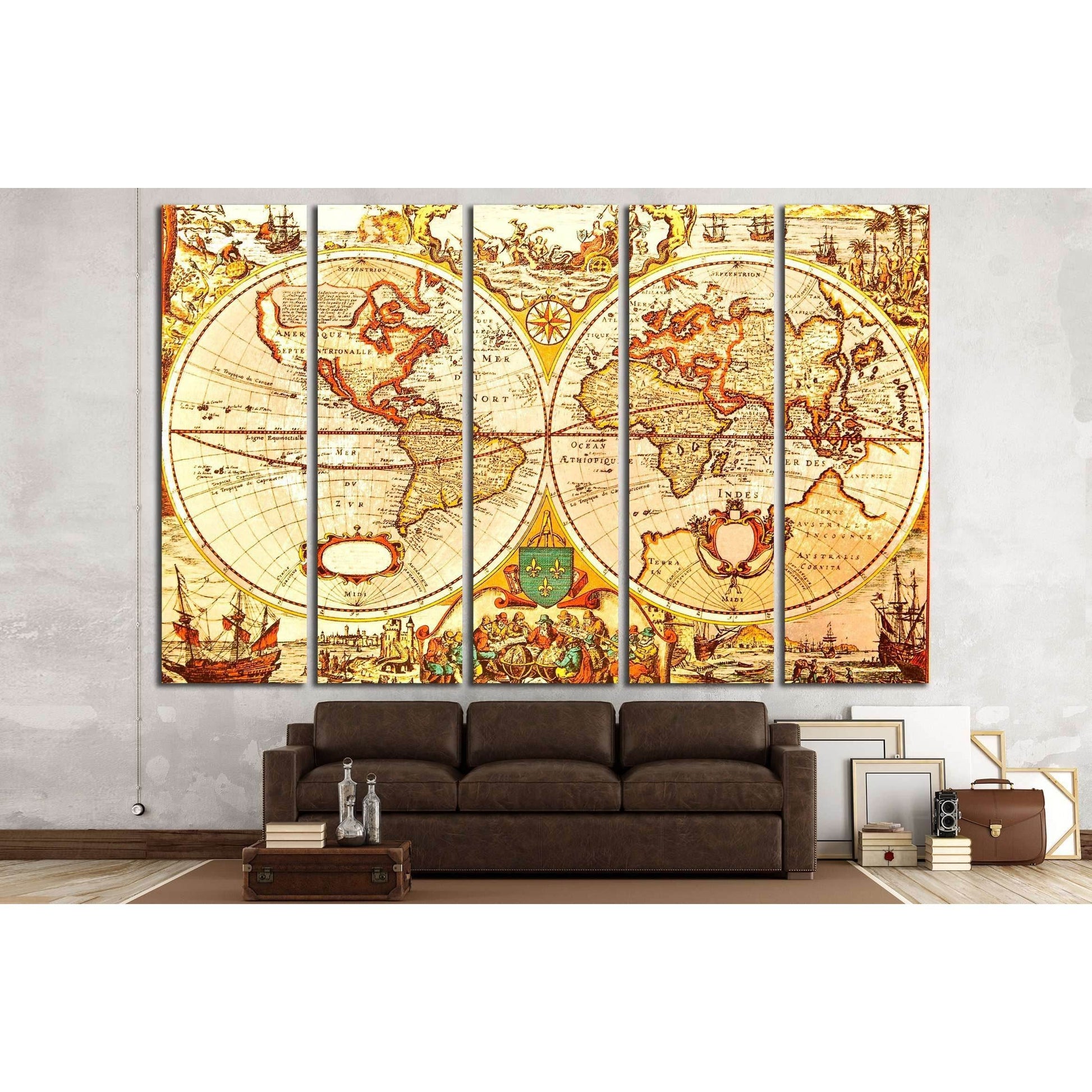 World Antique Map - An antique map of the world №2808 Ready to Hang Canvas PrintCanvas art arrives ready to hang, with hanging accessories included and no additional framing required. Every canvas print is hand-crafted, made on-demand at our workshop and